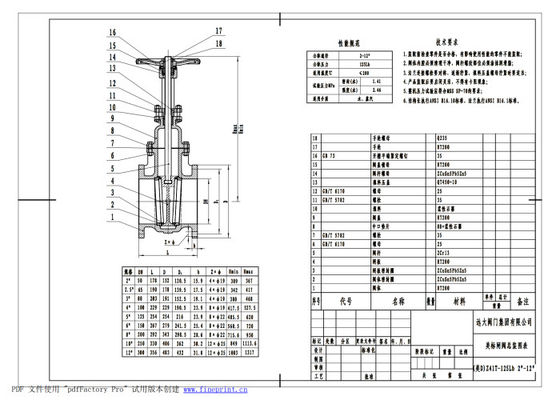 ANSI API Rising Stem Flanged Gate Valve 125LB Cast Iron 4 Inch Low Pressure