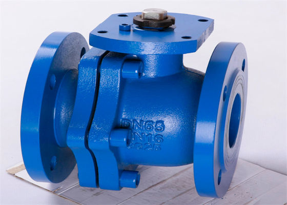 DIN Standard PN16 2PS Floating Ball Valve Cast Iron Flanged End 2"-8"