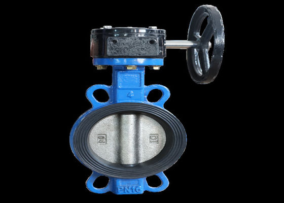 Wafer Type Butterfly Valve Worm Gear Pinless Cast Iron 1.0/1.6Mpa