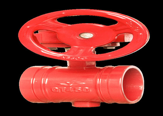 Ductile Iron Grooved Butterfly Valve , Card Slot Worm Gear Butterfly Valve